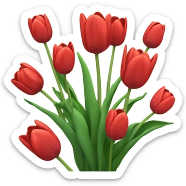 background composed of red tulips sticker