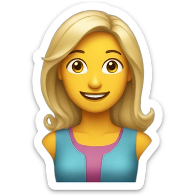 mujer feliz sticker