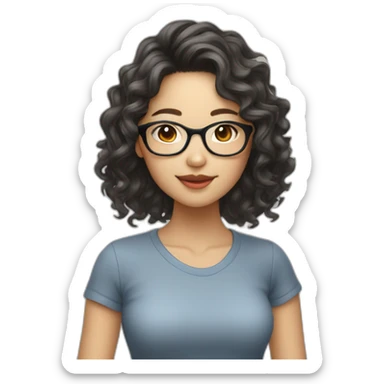 hot-asian-girl-with-wavy-hair-and-glasses sticker