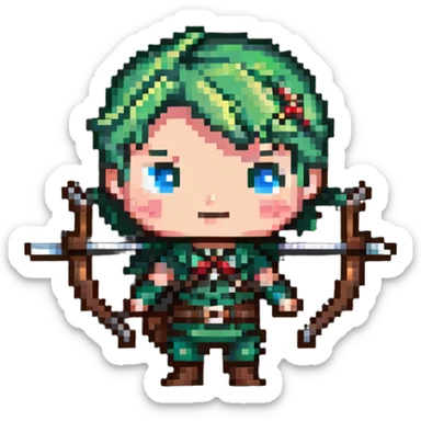 chibi archer character with bow sticker