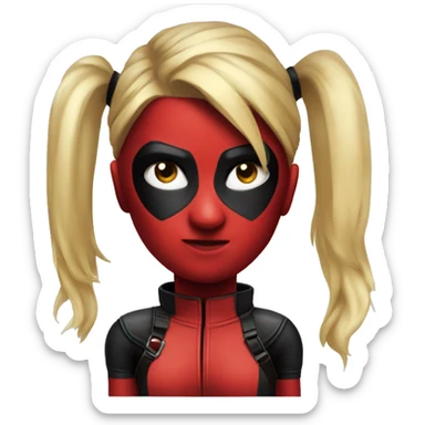 ponytail blond lady deadpool one mask sticker