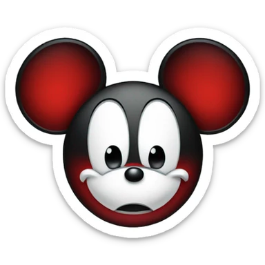 Angry Mickey the mouse with red eyes sticker