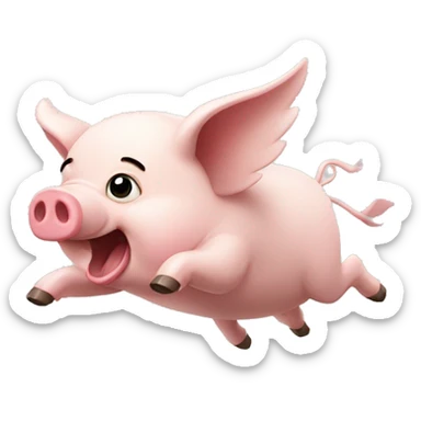 Flying pig sticker