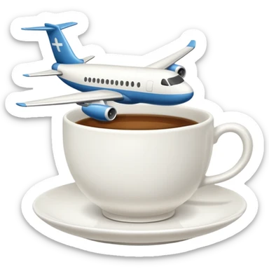 Airplane  tea cup sticker