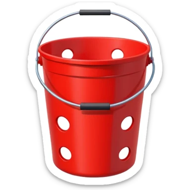 red bucket with holes sticker