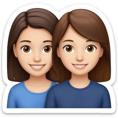 2 Besties g girls one dark brown hair one light brown hair sticker