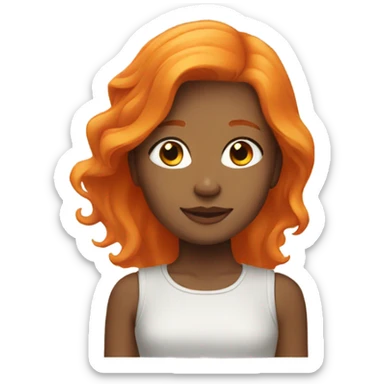 girl with orange hair indoors sticker