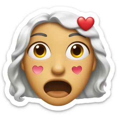 face with hearts in her mouth  sticker