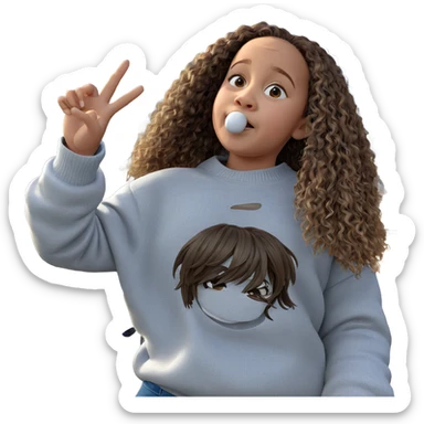 girl in white sweater outdoors sticker