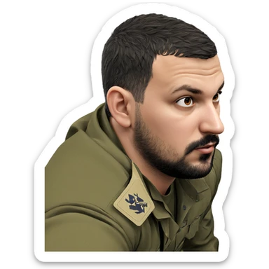 military man with beard sticker