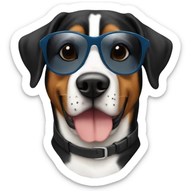 Swiss mountain dog with sunglasses sticker
