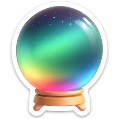 aurora crystal ball sticker