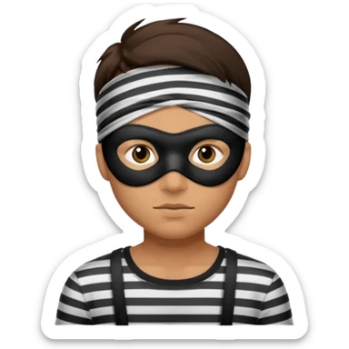 A theif robber emoji,Stripped shirt.eye mask. sticker