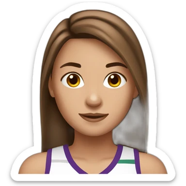 Netball girl brown hair sticker