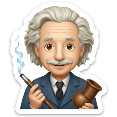 Albert Einstein holding sticker