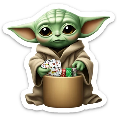 baby yoda gambling  sticker