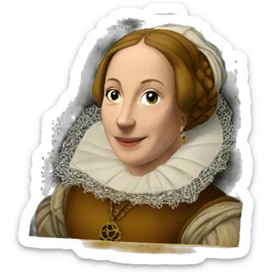 a framed portrait of a Renaissance woman sticker