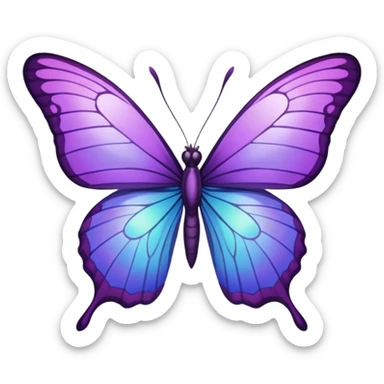 Purple butterfly with sharp ends on each wing sticker