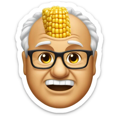Danny devito as n ear of corn sticker