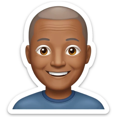 Nam, 60 tuổi, đầu đinh, cười, da đen sticker