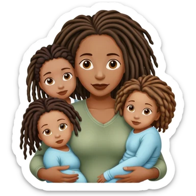 black mom with loca and 4 daughters one is a baby sticker