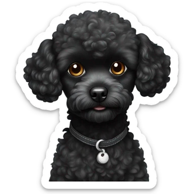 Black toy poodle sticker