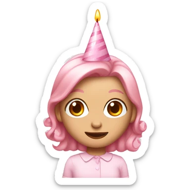 Light pink birthday  sticker