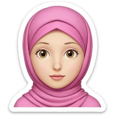 White woman wear pink hijab 🧕  sticker