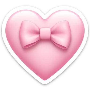 light pink heart with bow sticker