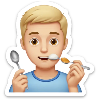 make a man obsessed with sugar eating it out of a spoon sticker