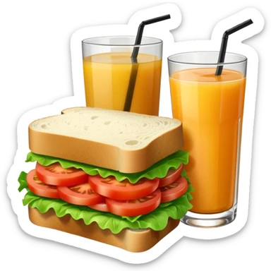 sandwiche and juice sticker