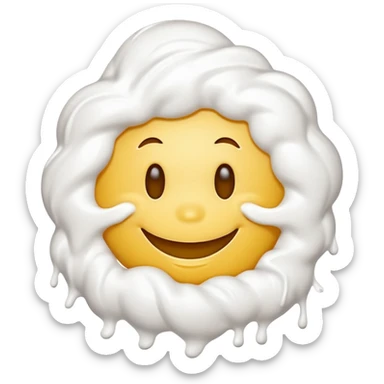 Smiley face with white stuff all over it sticker