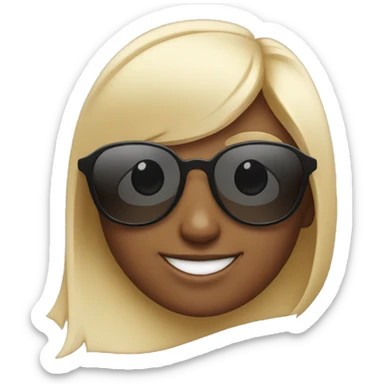 Generate an emoji of a Girl with sunglass and smiling  sticker