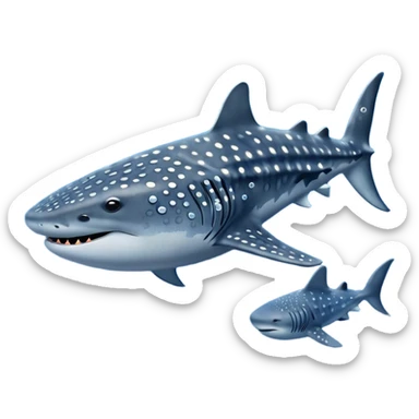 whale shark with bubbles sticker