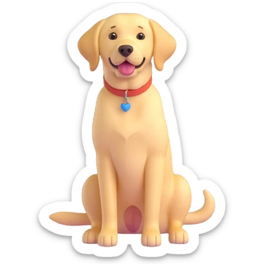blonde yellow Labrador retriever, friendly expression, sitting sticker