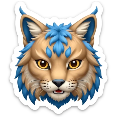 Tête de lynx : très féroce et bleu  sticker
