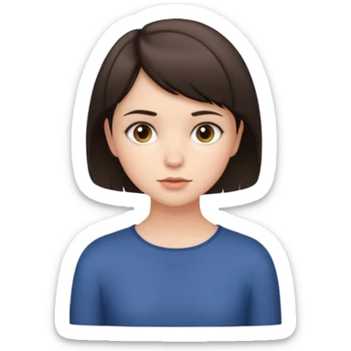 classic emoji of a short-haired brunette girl with neutral expression sticker