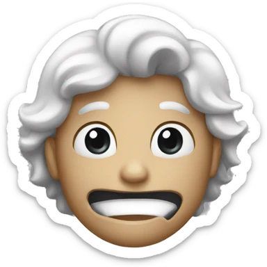 trouble emoji face black sticker