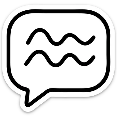 outlined black icon of a speech bubble with dynamic lines to indicate tone variation sticker