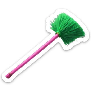 Pink wand duelling a green broom sticker