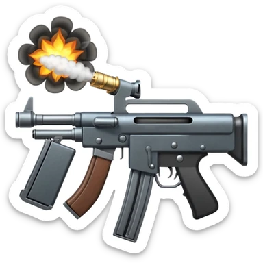 make a machine gun firing sticker