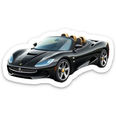 luxury car is driving on a scenic highway with beautiful landscape around sticker