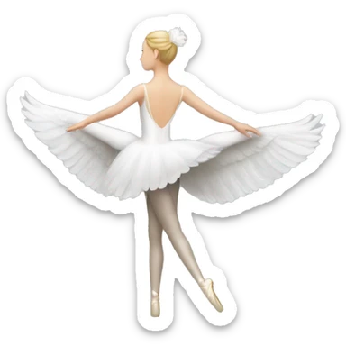 White swan ballerina from the back sticker