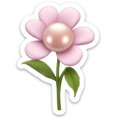 Pearl light pink flower sticker