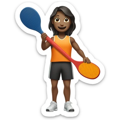 Person playing pickleball  sticker