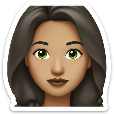 Dark brown hair,latina lips,green eyes sticker