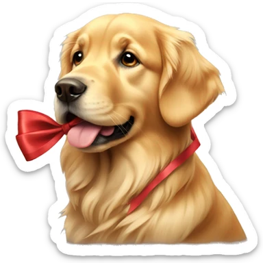 Golden Retriever with a bow  sticker