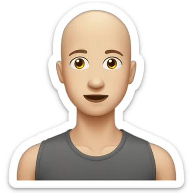 bald teenager sticker