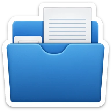 a blue file with white paper blank name label on it sticker
