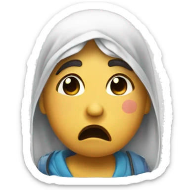 crying holding peace sign and doing duck lips sticker